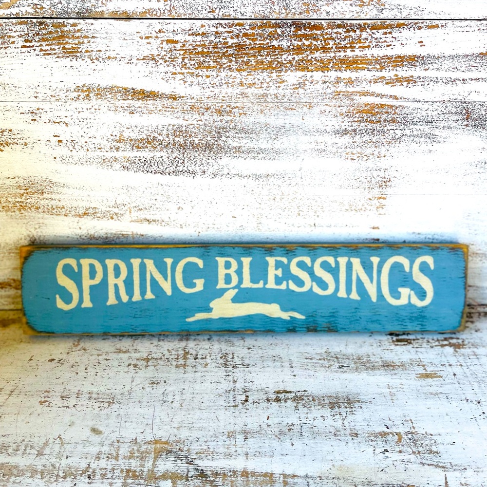 *Spring Blessings Sign, Blue